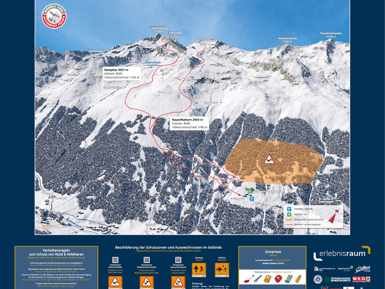 Panoramabild der Skitourenregion Trogach